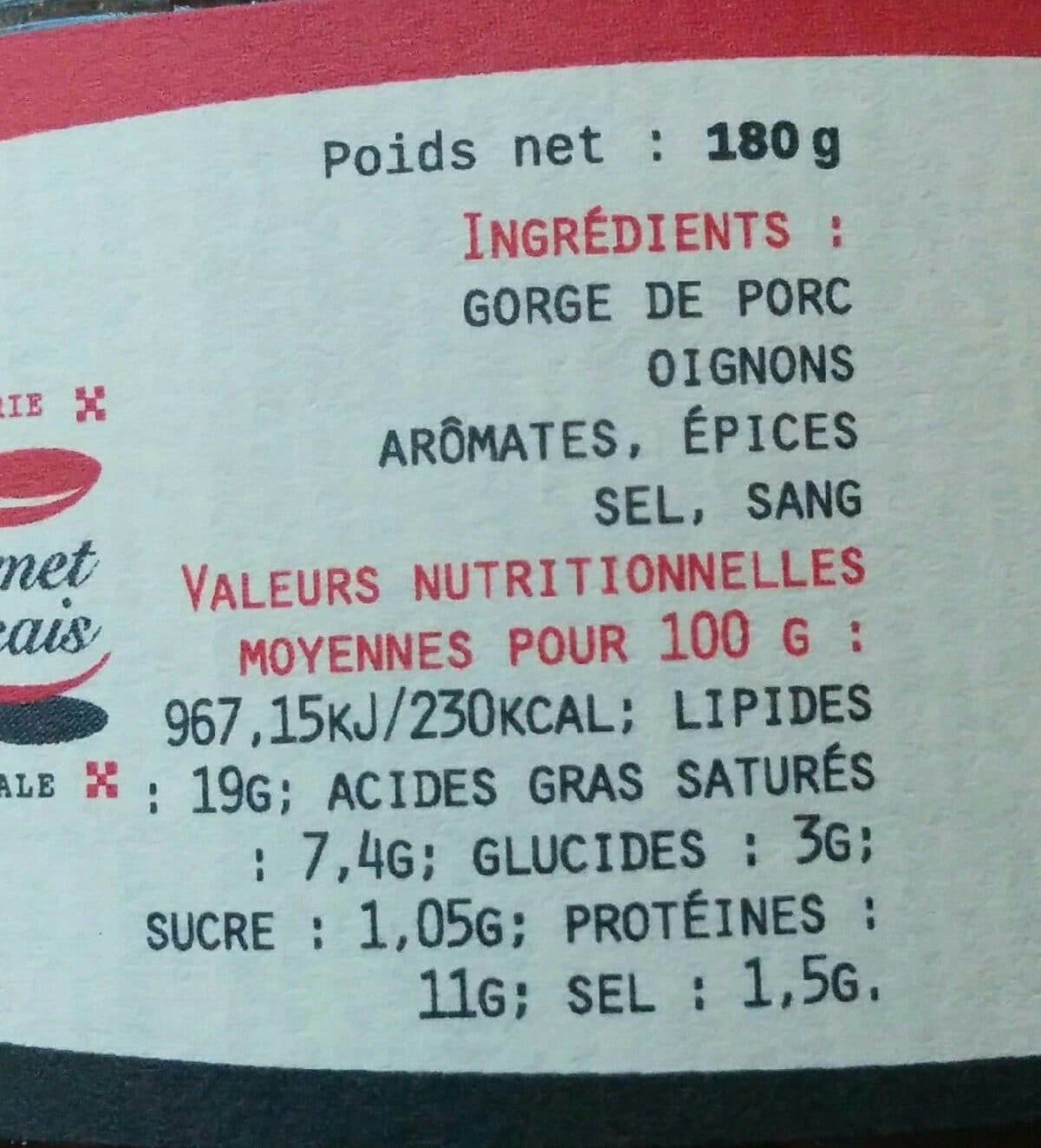 Open Food Facts Boudin baroussais aux oignons packshot