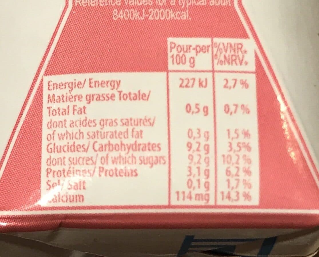 Open Food Facts Lait Aromatisé Fraise packshot