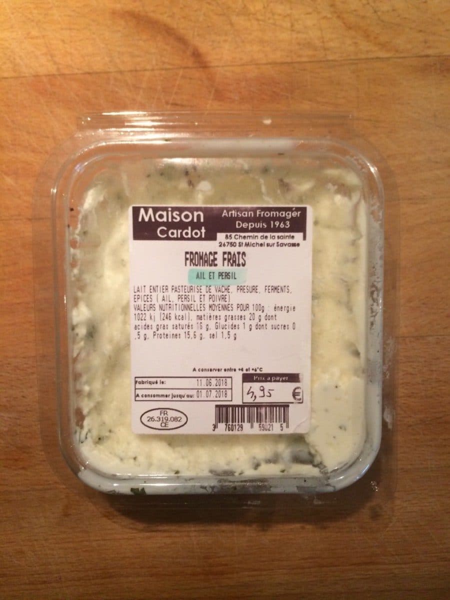 Maison Cardot Fromage frais ail et persil Maison Cardot packshot