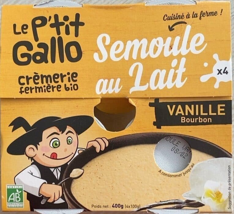 Le P'tit Gallo Semoule au lait packshot