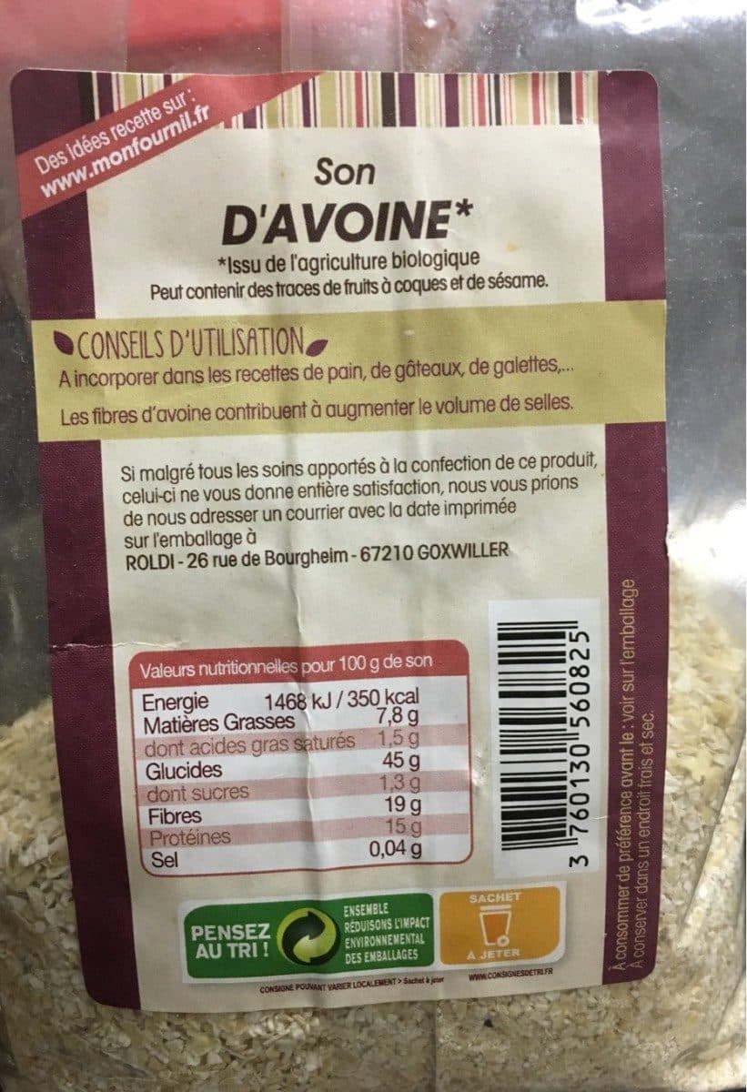 Mon fournil Son D'avoine packshot