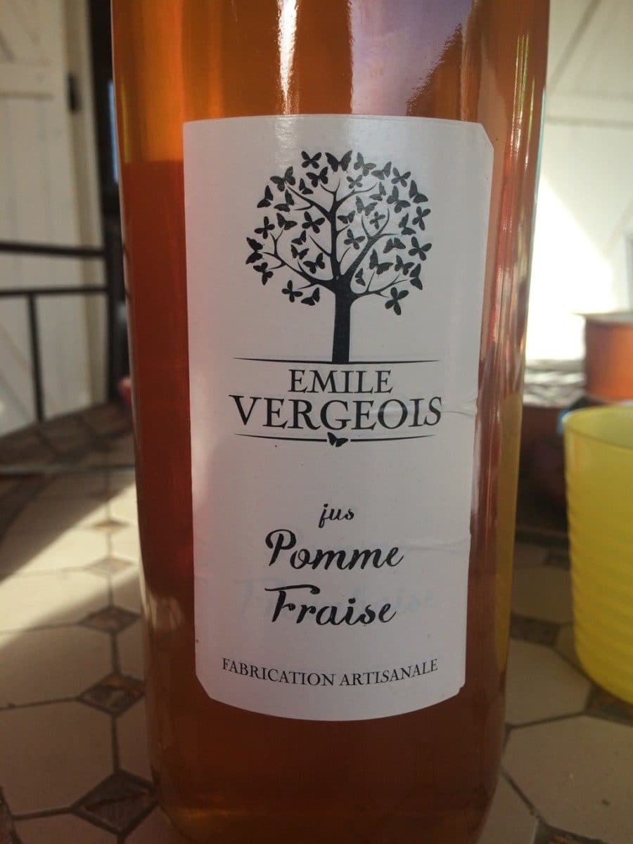 Emile Vergeois Jus de pomme et framboise artisanal PATRICK FONT packshot