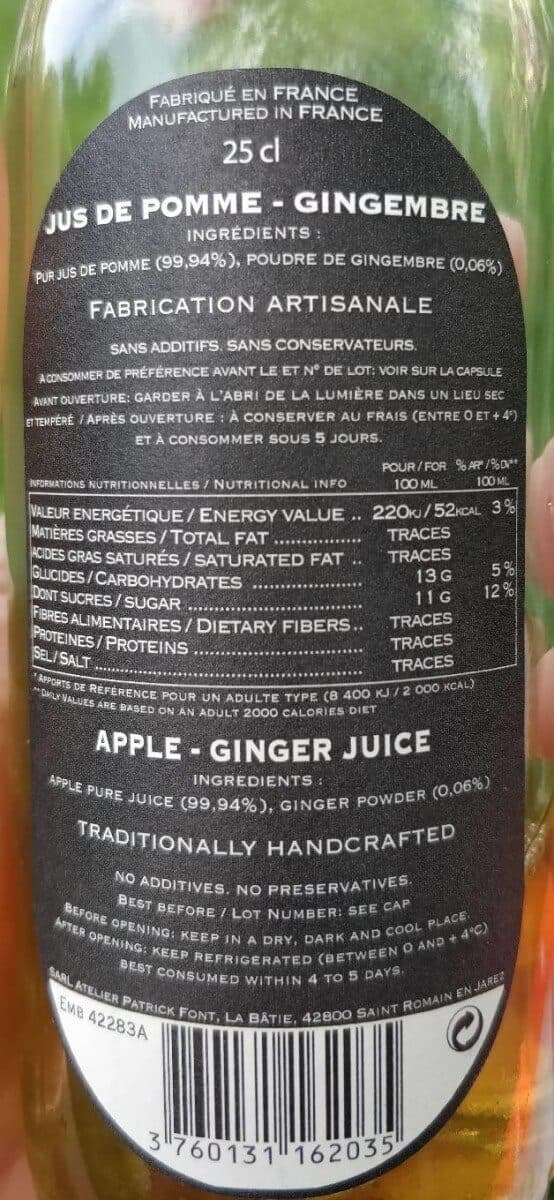 Open Food Facts Jus pomme gingembre packshot