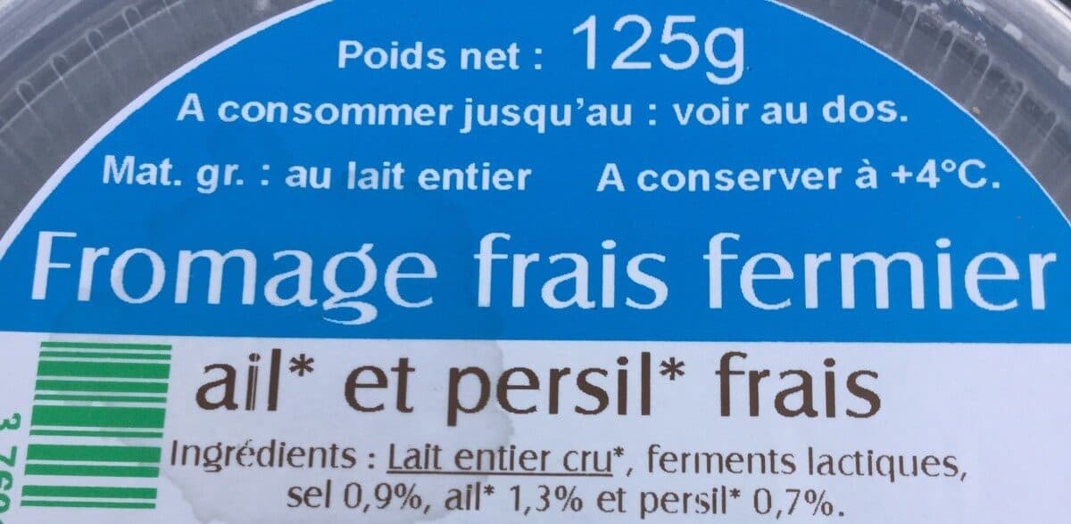 Open Food Facts Fromage frais fermier packshot