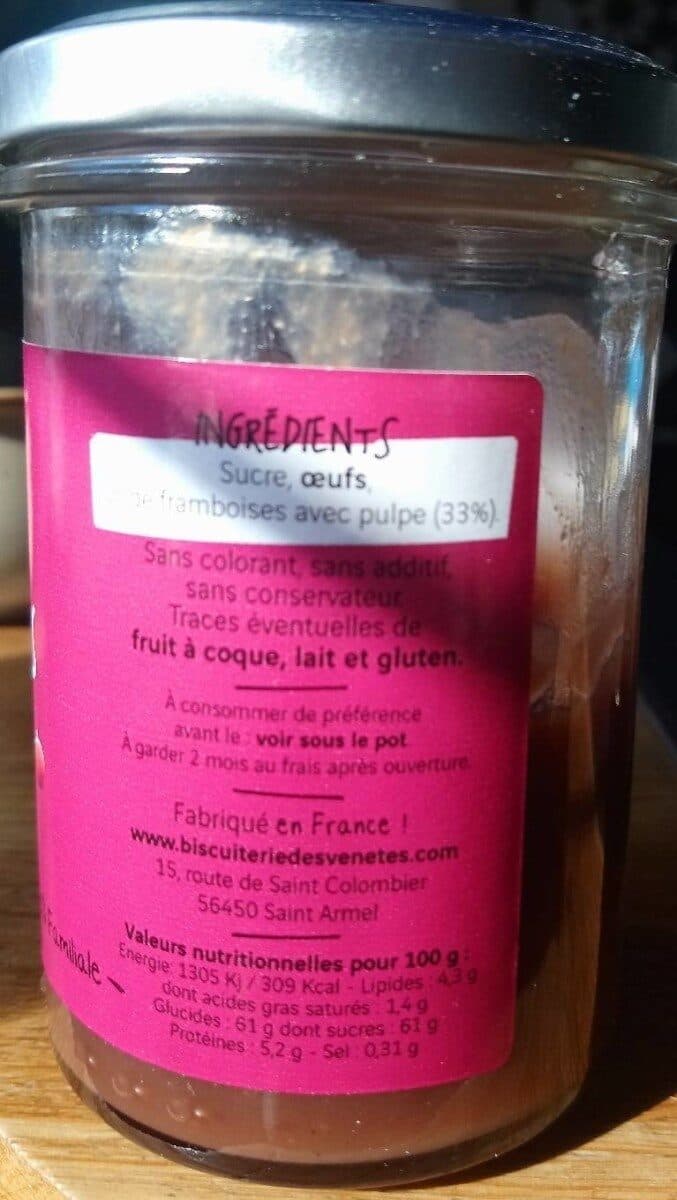 Biscuiterie des Vénètes Creme de framboise packshot