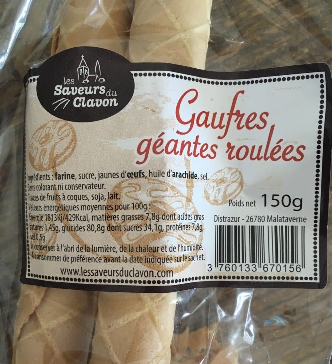 Distrazur Gaufres géantes roulées packshot