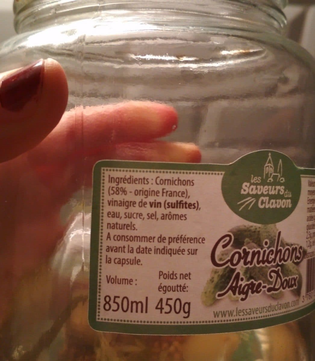 Les Saveurs du Clavon Cornichons aigre-doux packshot