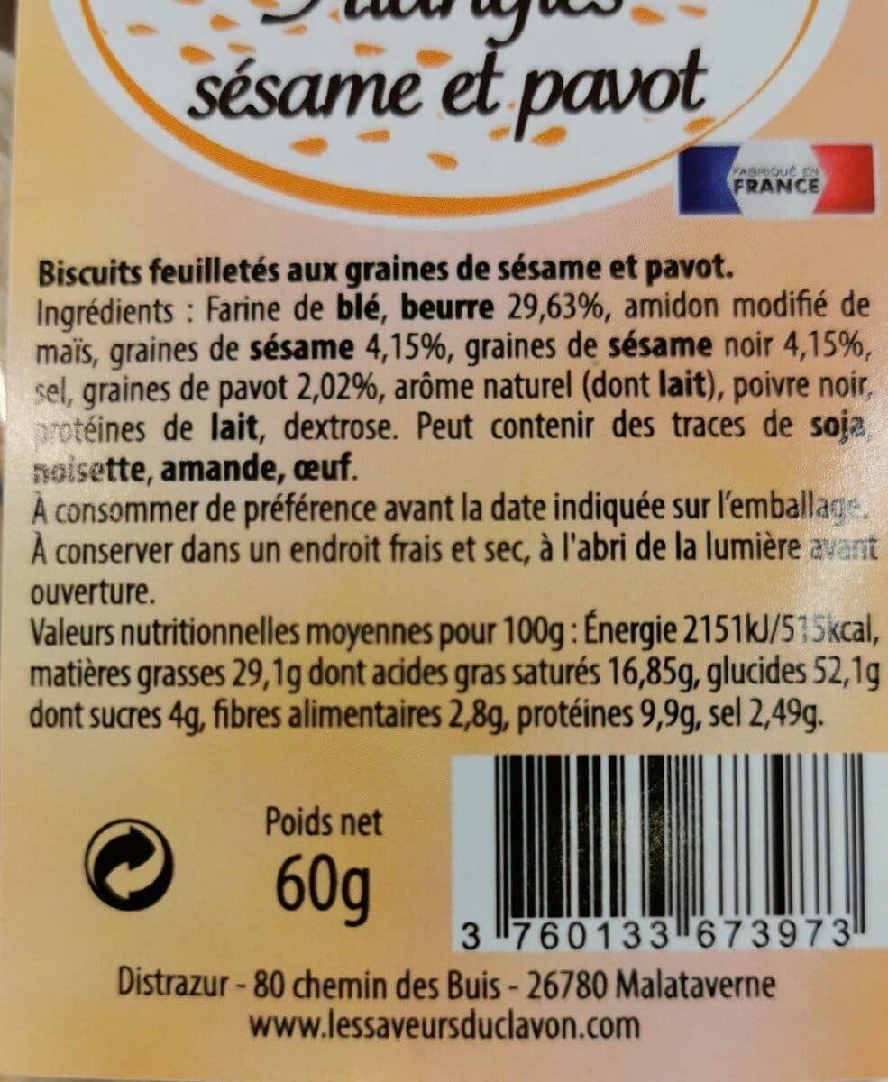 Les Saveurs du Clavon Triangles sesame et pavot packshot
