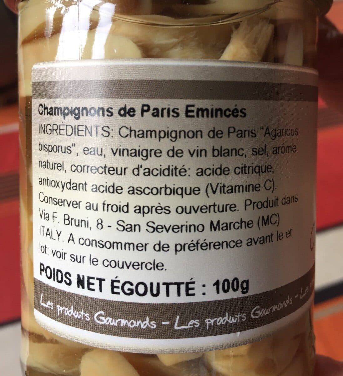 Les Saveurs du Clavon Champignons de paris emincés packshot