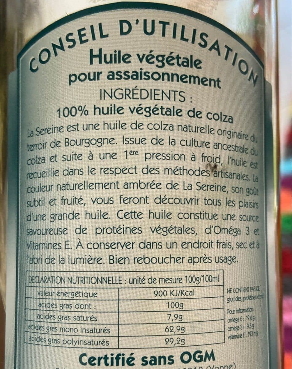 Open Food Facts La sereine huile de Colza packshot
