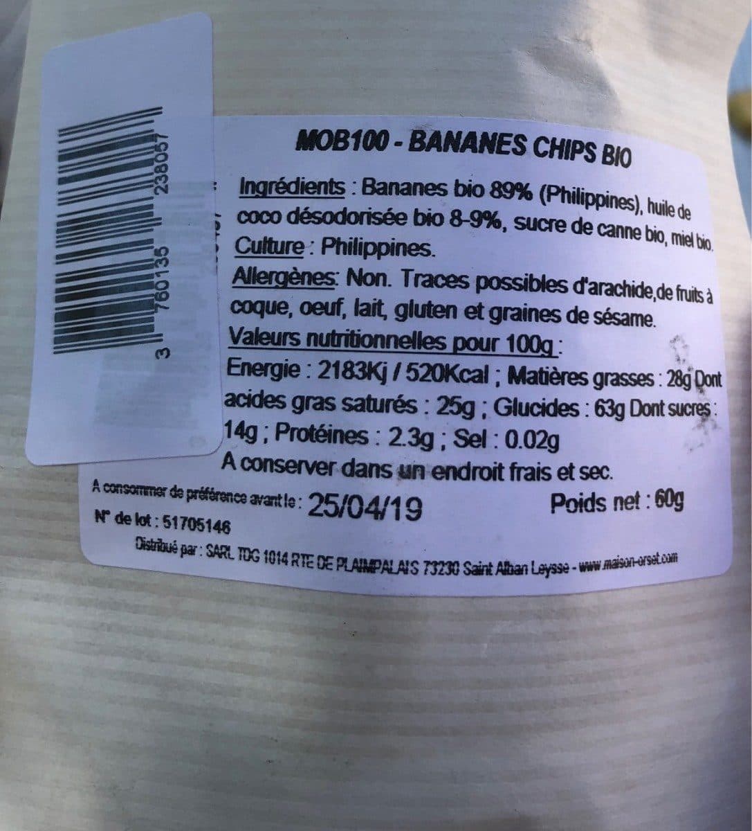 Open Food Facts Bananes chips packshot