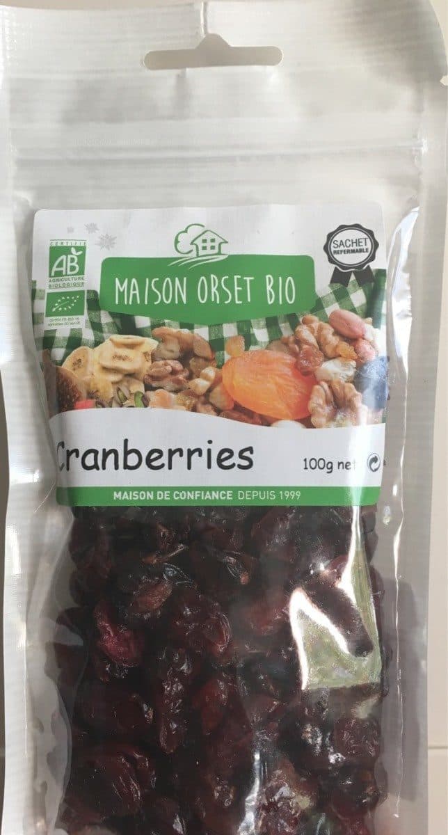 Open Food Facts Cranberries Bio packshot