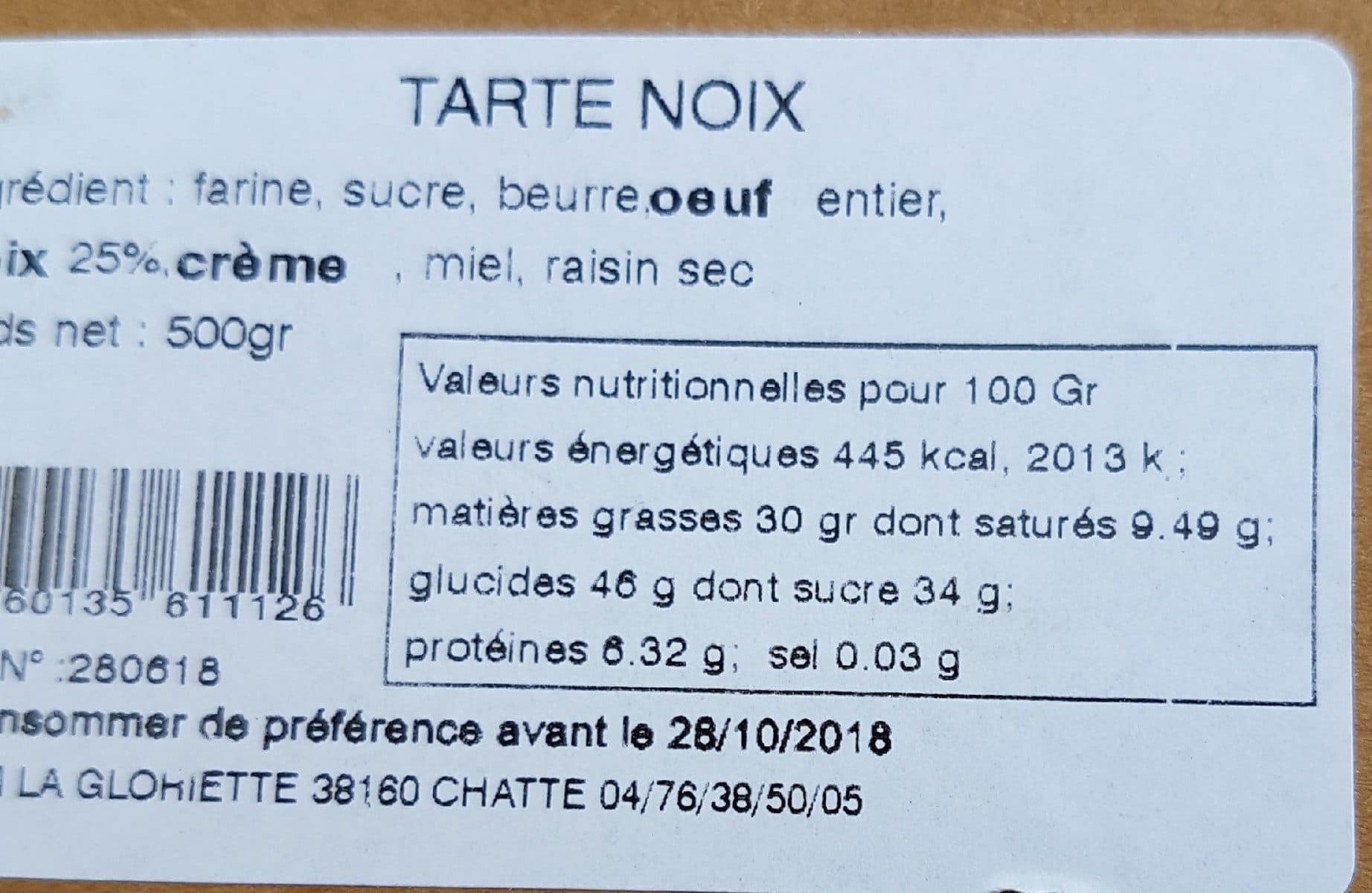 Le Croquant Chattois Tarte aux noix packshot