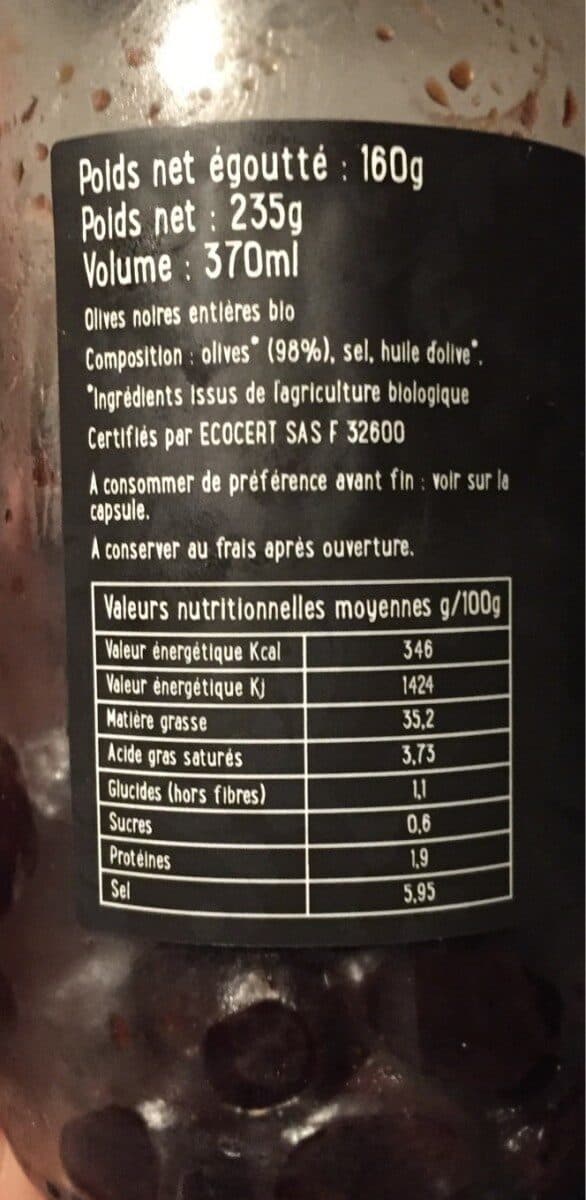 Open Food Facts Olives Noires packshot