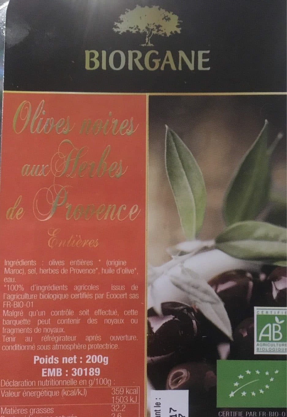 Biorgane Olives noires aux herbes de Provence packshot