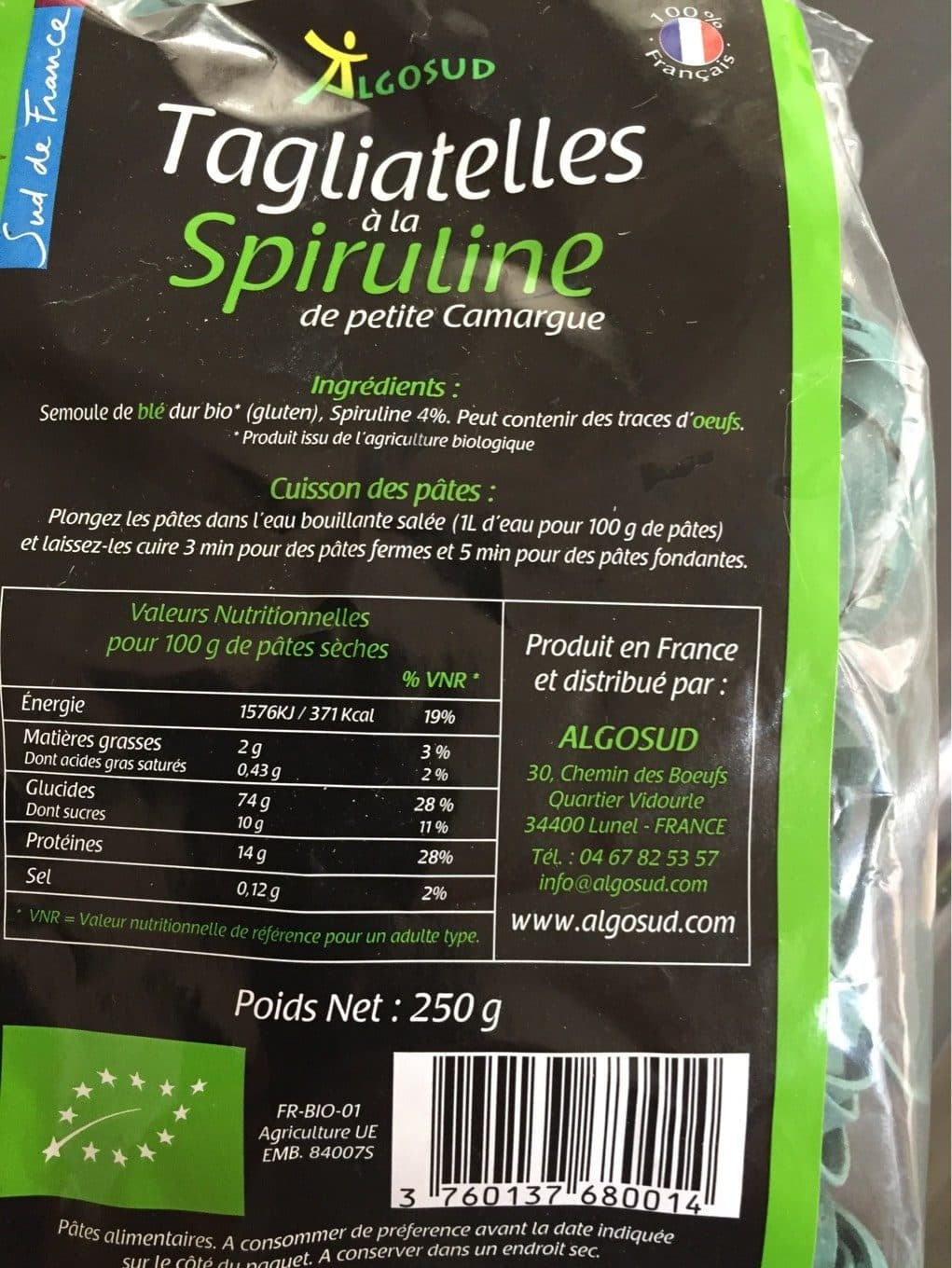 Algoplus Epicerie / Céréales, Graines, Pâtes, Riz / Pâtes Parfumées packshot