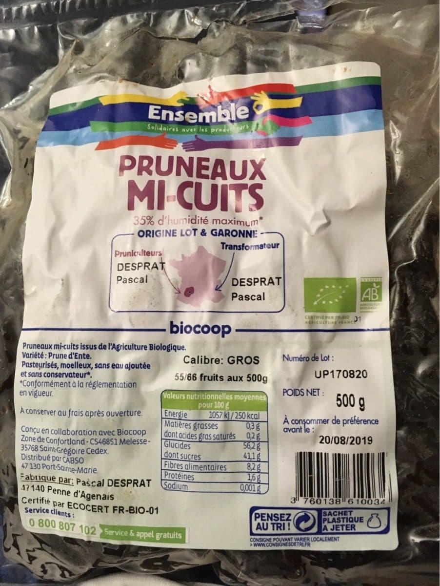 Biocoop Pruneaux Gros Mi-cuits packshot
