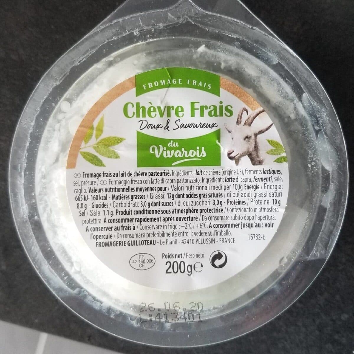 FROMAGE FRAIS DU VIVAROIS Fromage frais au lait de chèvre pasteurisé packshot