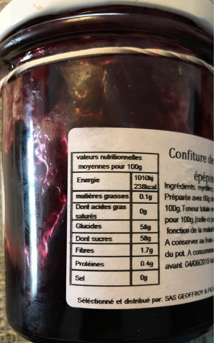 Les Délices de Mélissa Confiture myrtille epépinée packshot