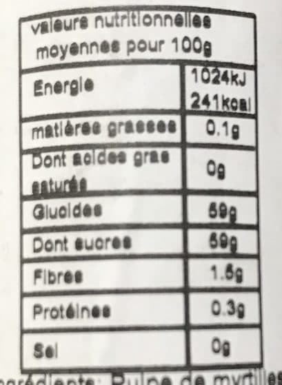 Maison Orset Bio Coulis de myrtille packshot
