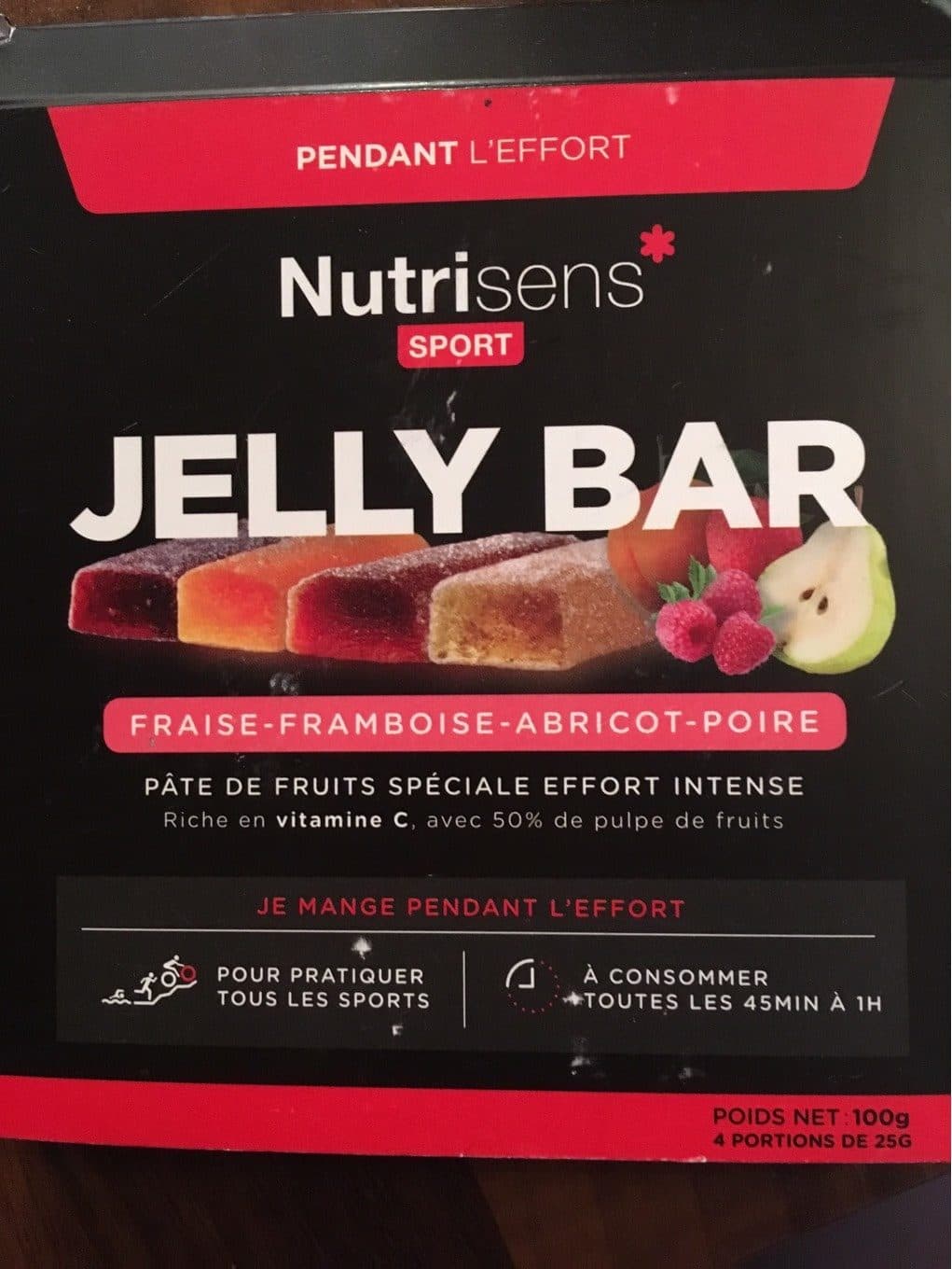 Nutrisens Jelly bar fraise-framboise-abricot-poire packshot