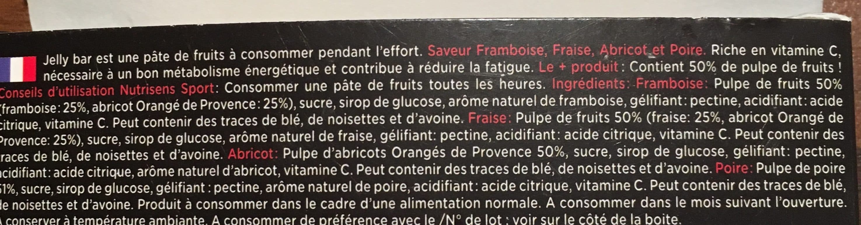 Nutrisens Jelly bar fraise-framboise-abricot-poire packshot