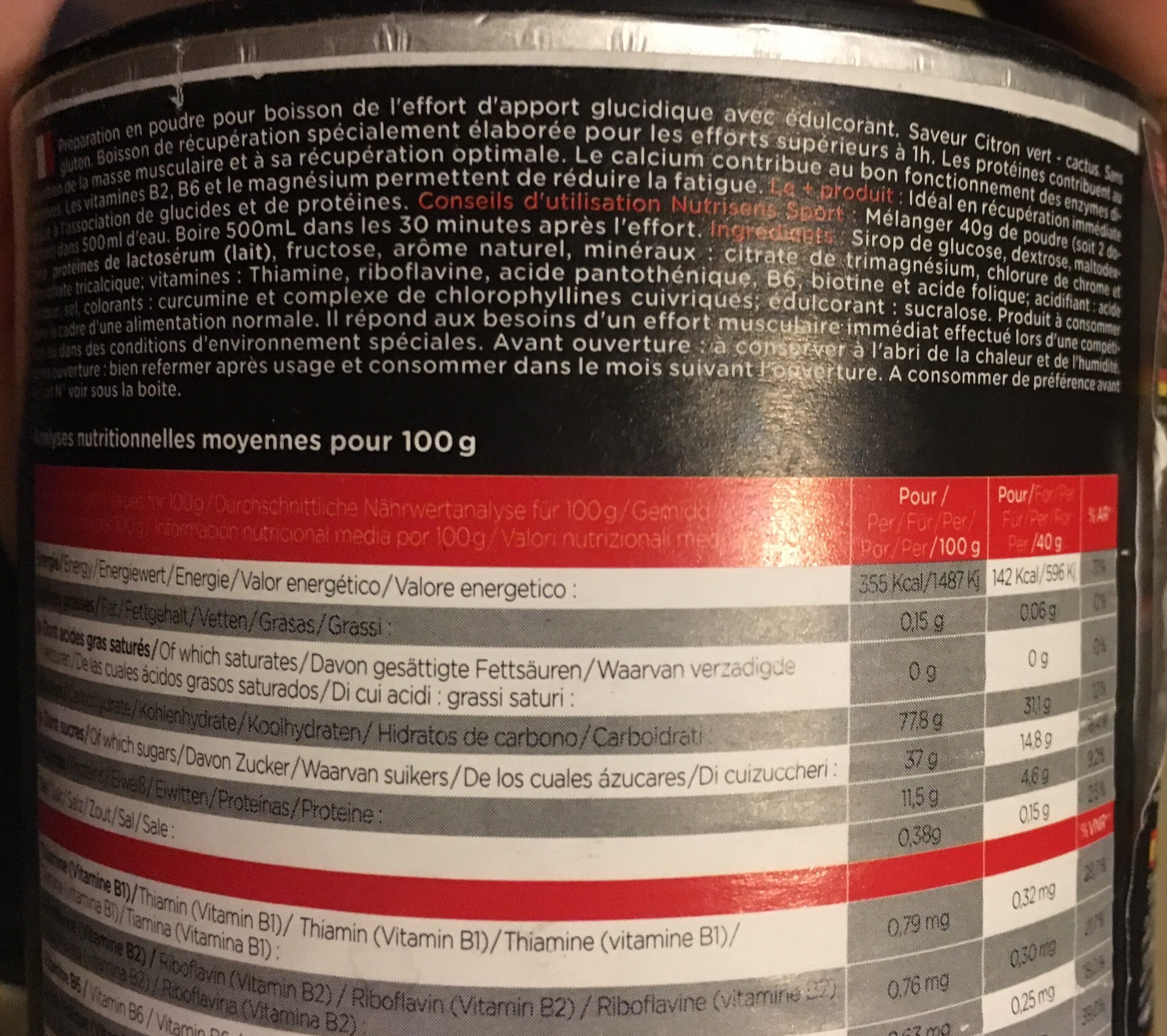 Nutrisens Speed'recup Citron Vert -cactus - Pot - Produit? packshot