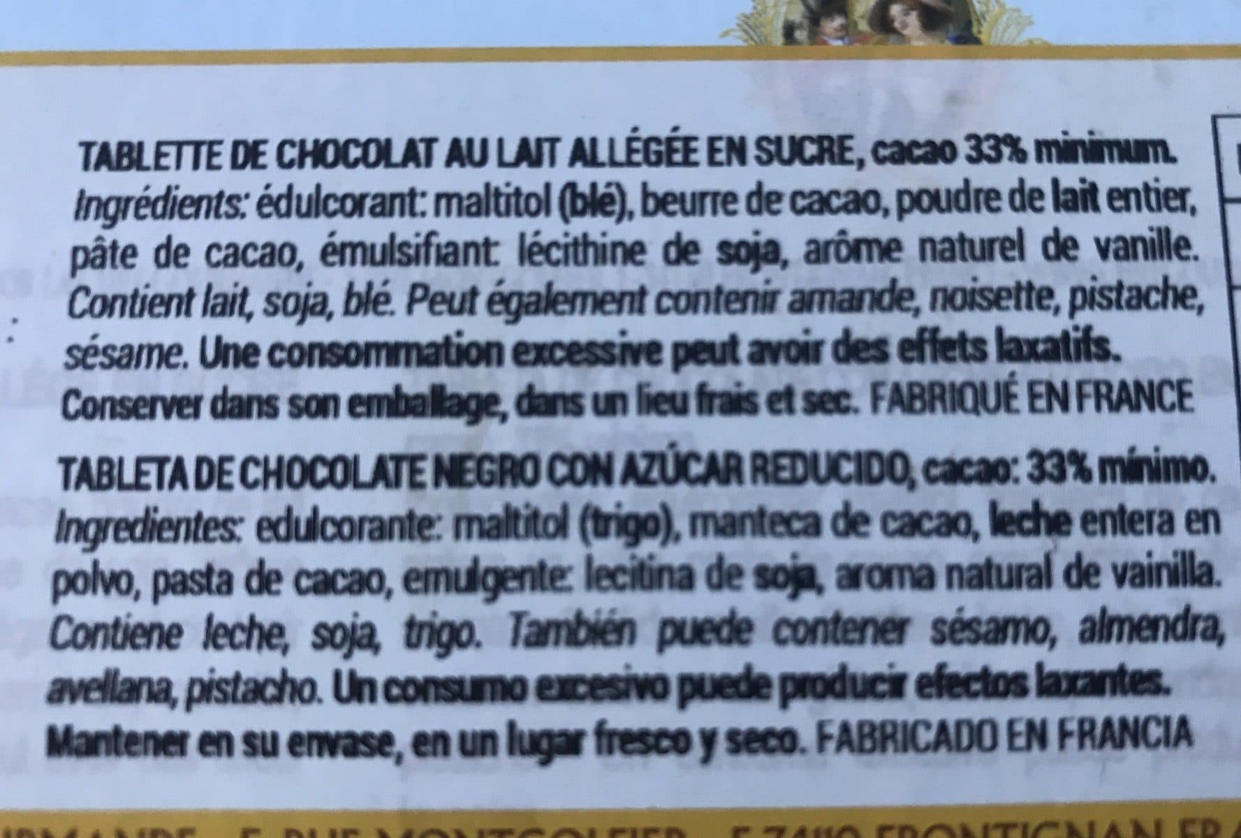 La Cure Gourmande Chocolat au lait allegé en sucre packshot