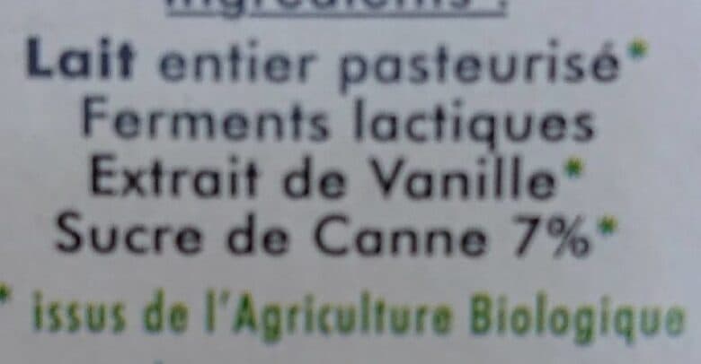 La Tourette Yaourt bio arome vanille au lait entier LA TOURETTE packshot