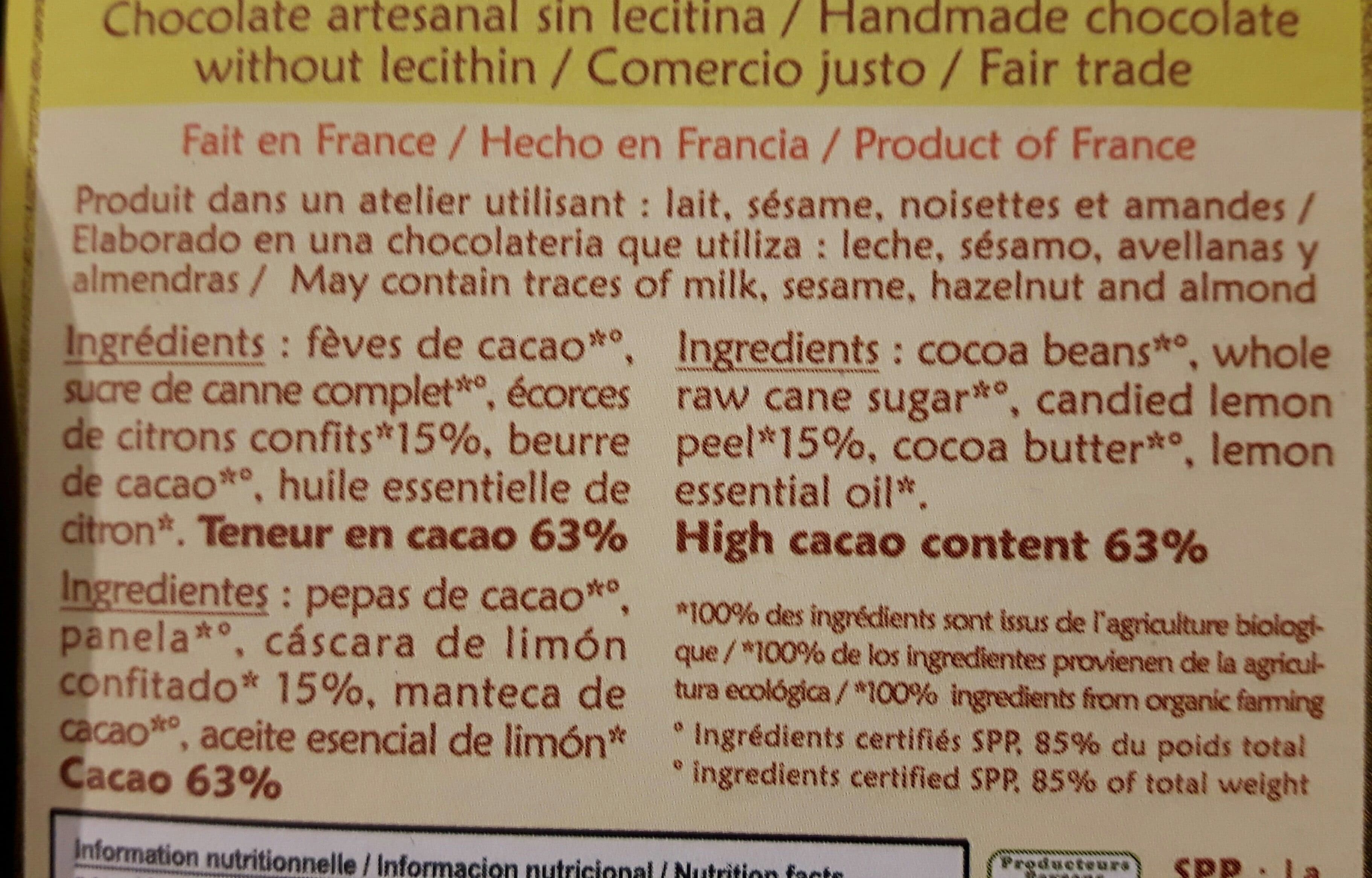Saldac Chocolate Negro Limon packshot