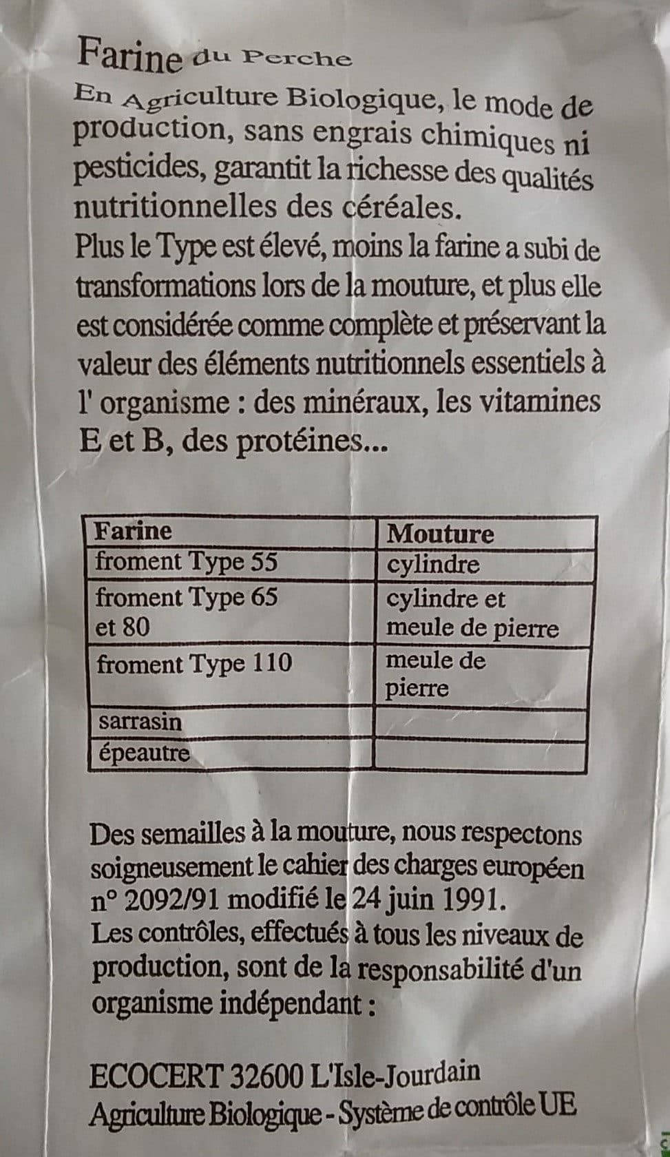 Open Food Facts Farine du Perche packshot