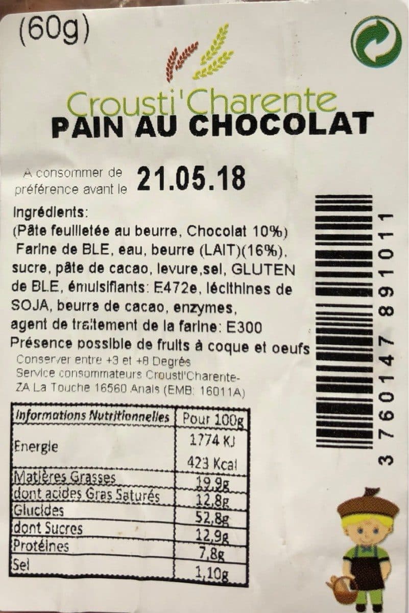 Open Food Facts Pain au chocolat packshot