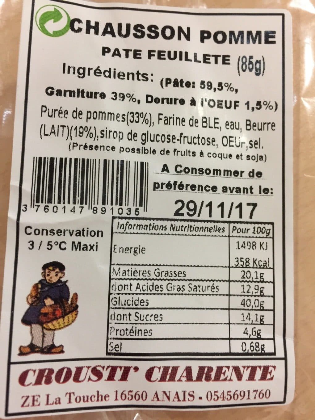 Crousti Charente Chausson pomme packshot