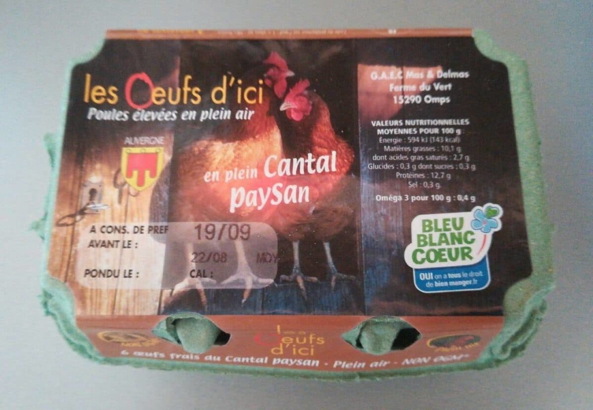 Monoprix Bio Les œufs d'ici, Œufs plein air sans ogm, 6 packshot