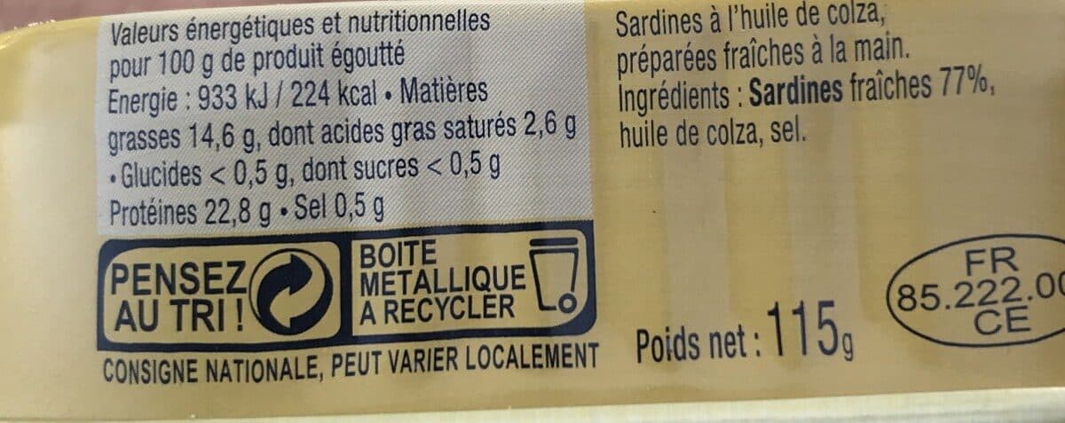 La Perle des Dieux Sardines à l'huile de colza packshot