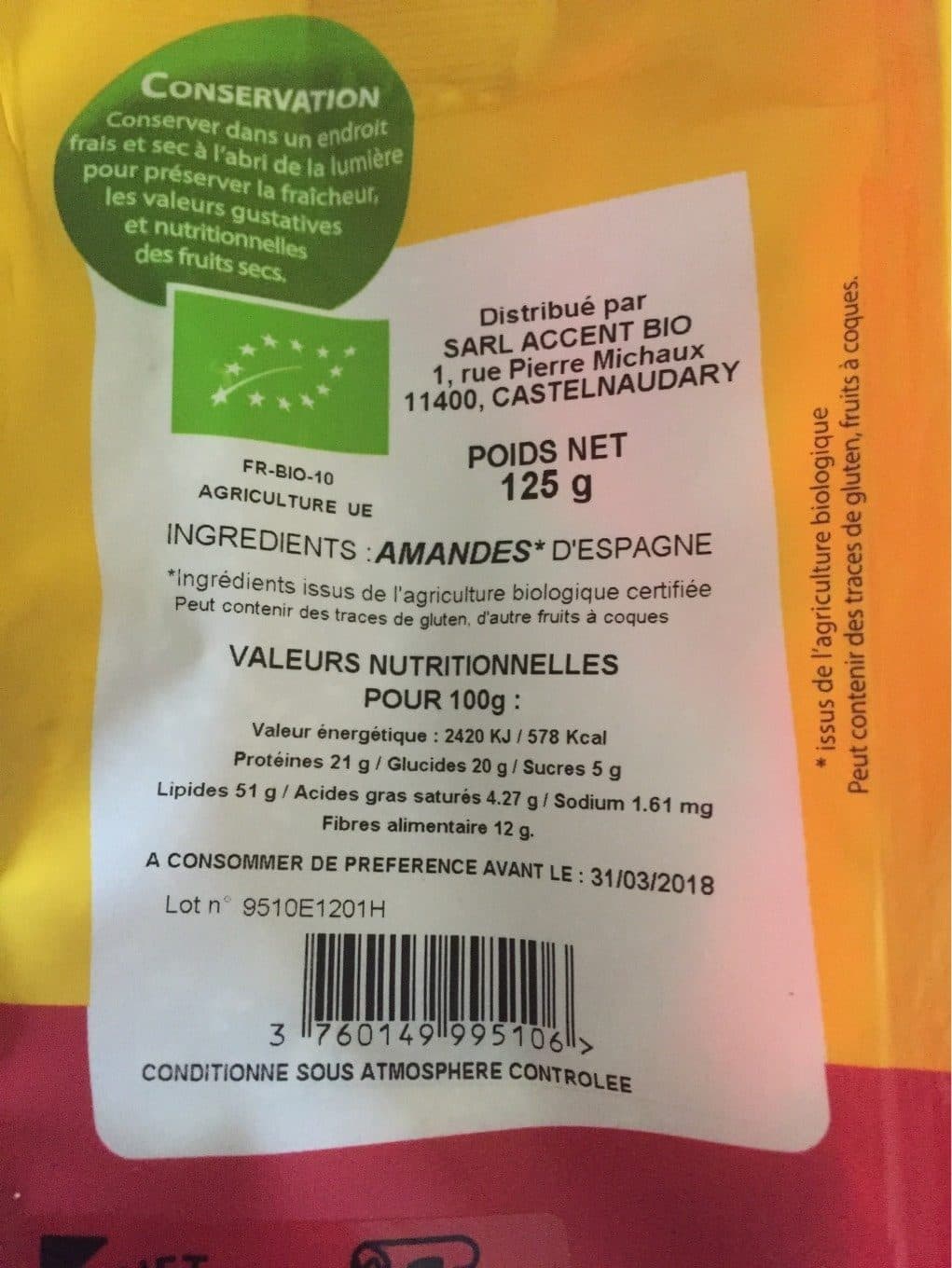 Accents Du Soleil Bio Poudre d’amandes blanche packshot