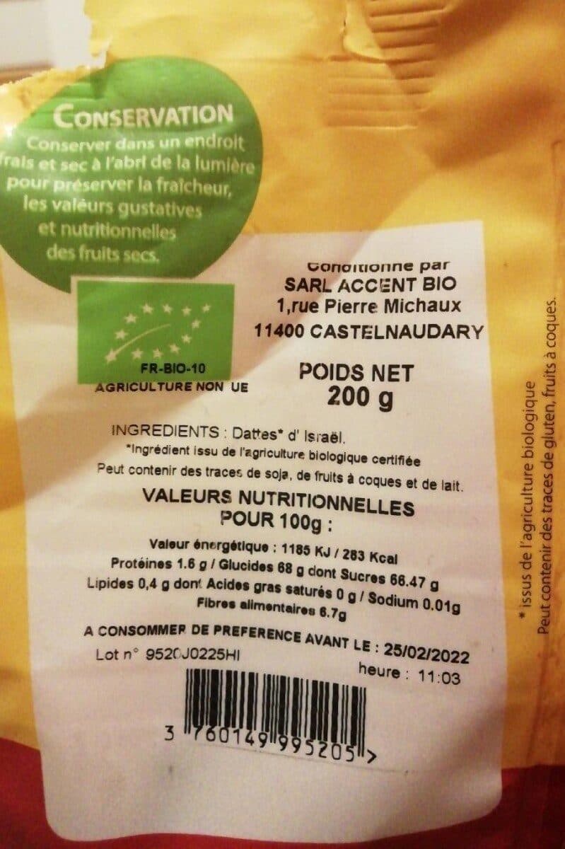Les accents du soleil Dattes Medjoul packshot