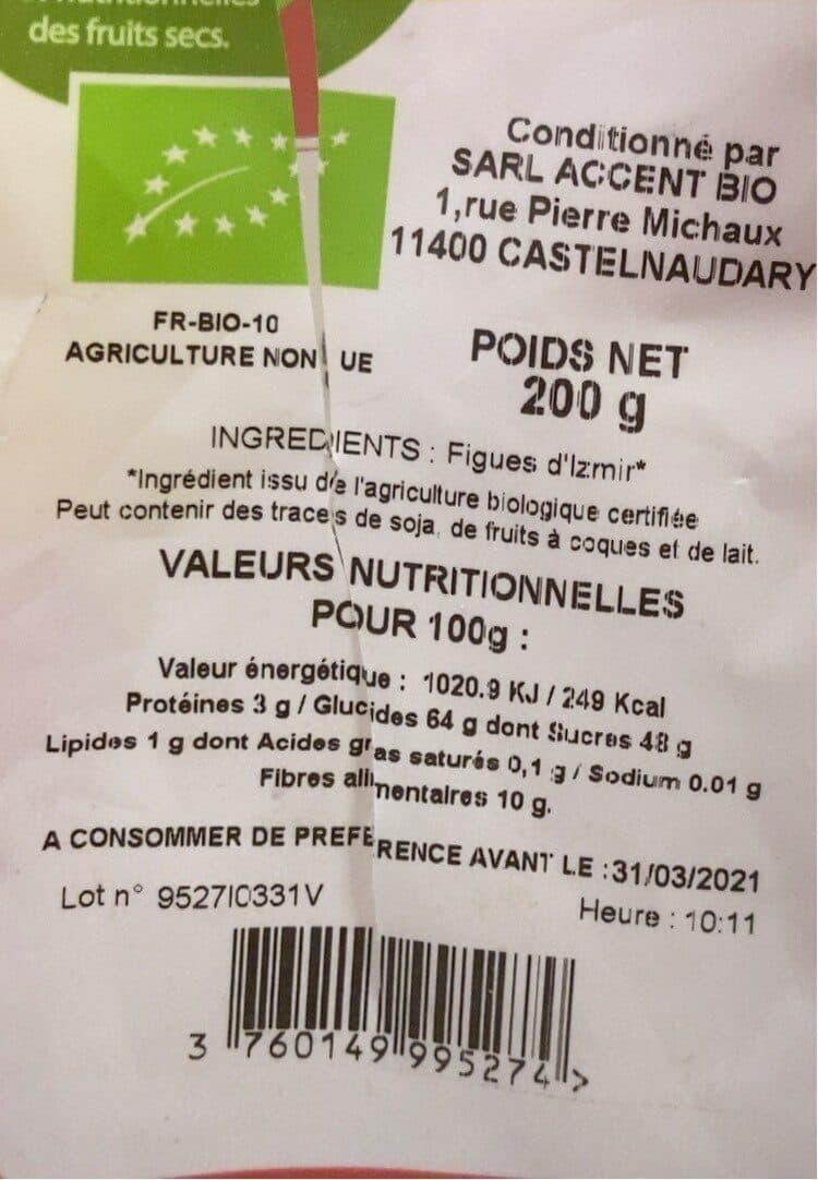 Les accents du soleil Epicerie / Fruits Secs Et Purées / Fruits Séchés Bio packshot