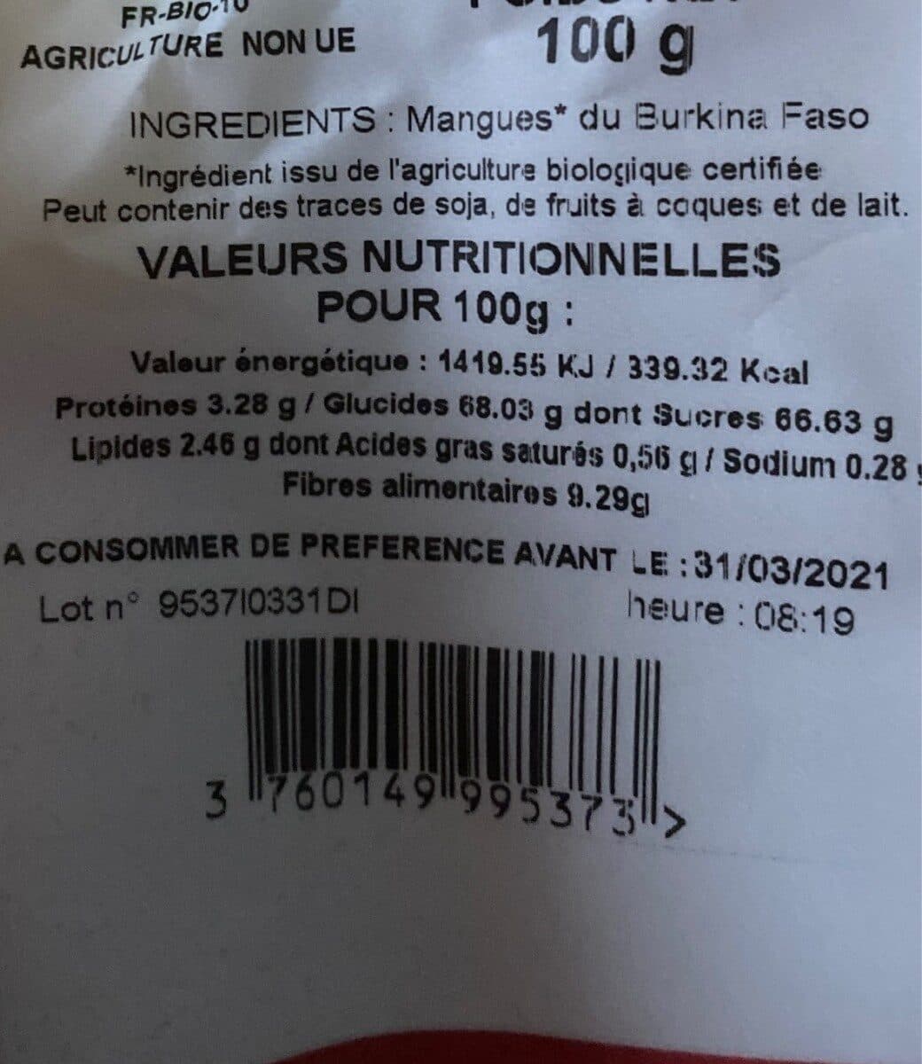 ACCENT BIO Mangues séchées packshot
