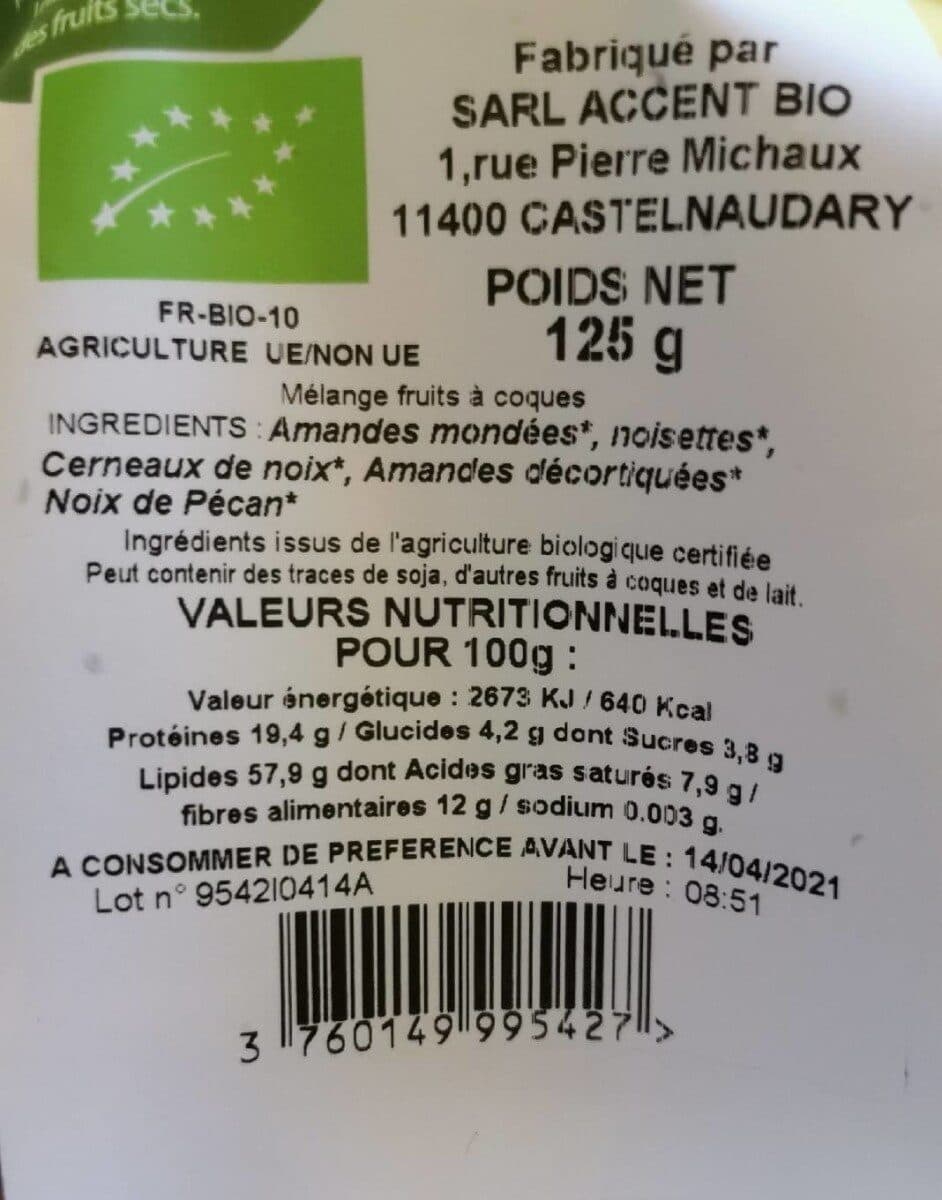 Les accents du soleil Epicerie / Fruits Secs Et Purées / Fruits Secs à Coques Bio packshot