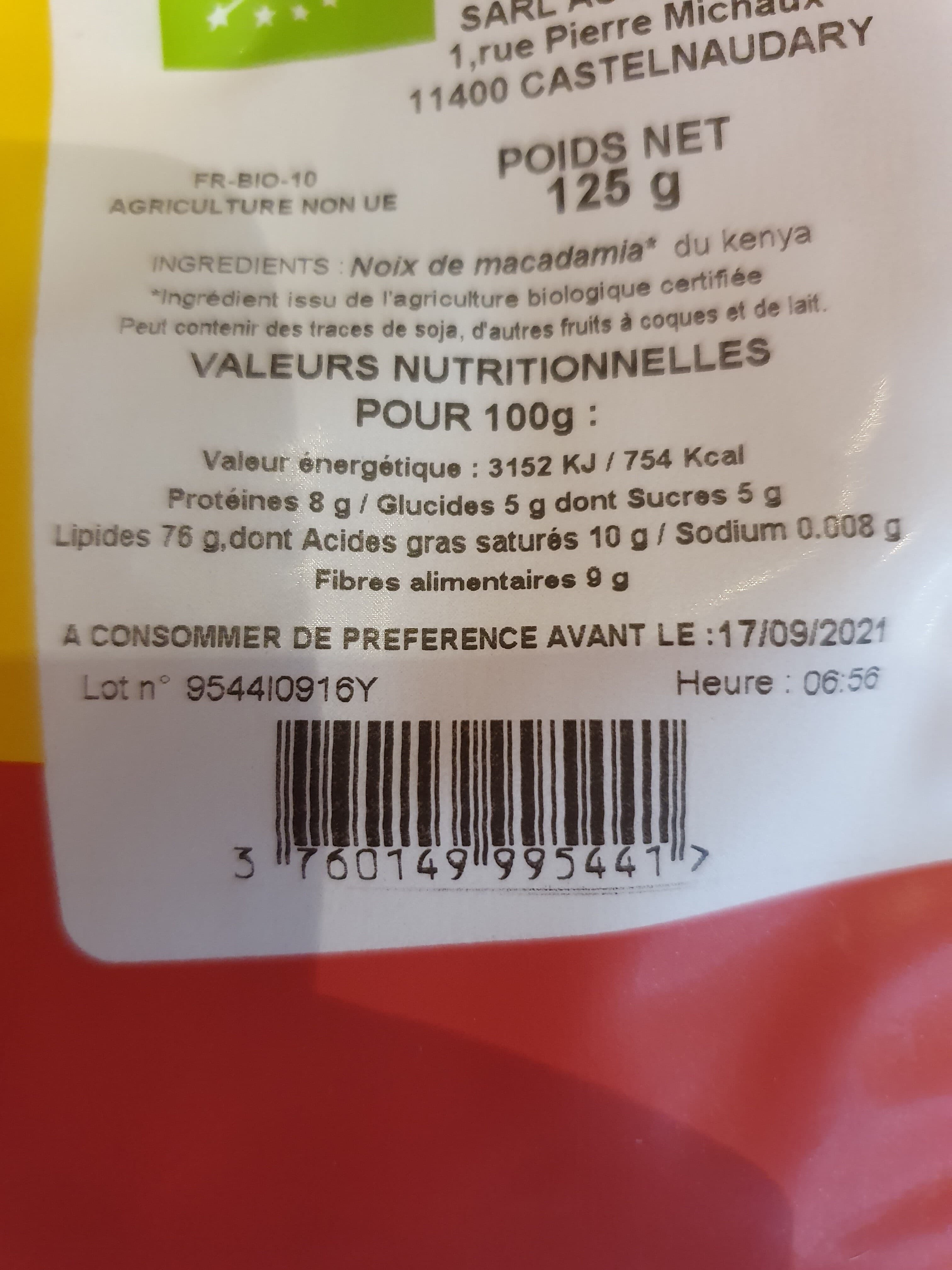 Les accents du soleil Noix de Macadamia packshot