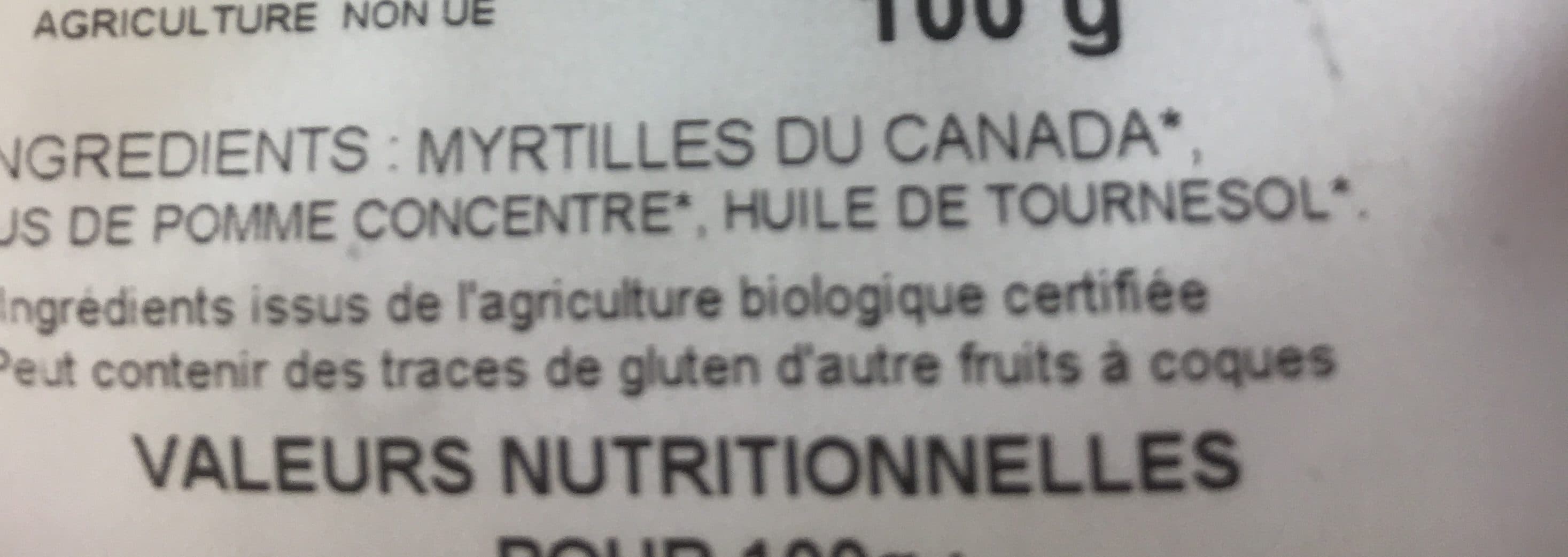 Les accents du soleil Myrtilles séchées packshot