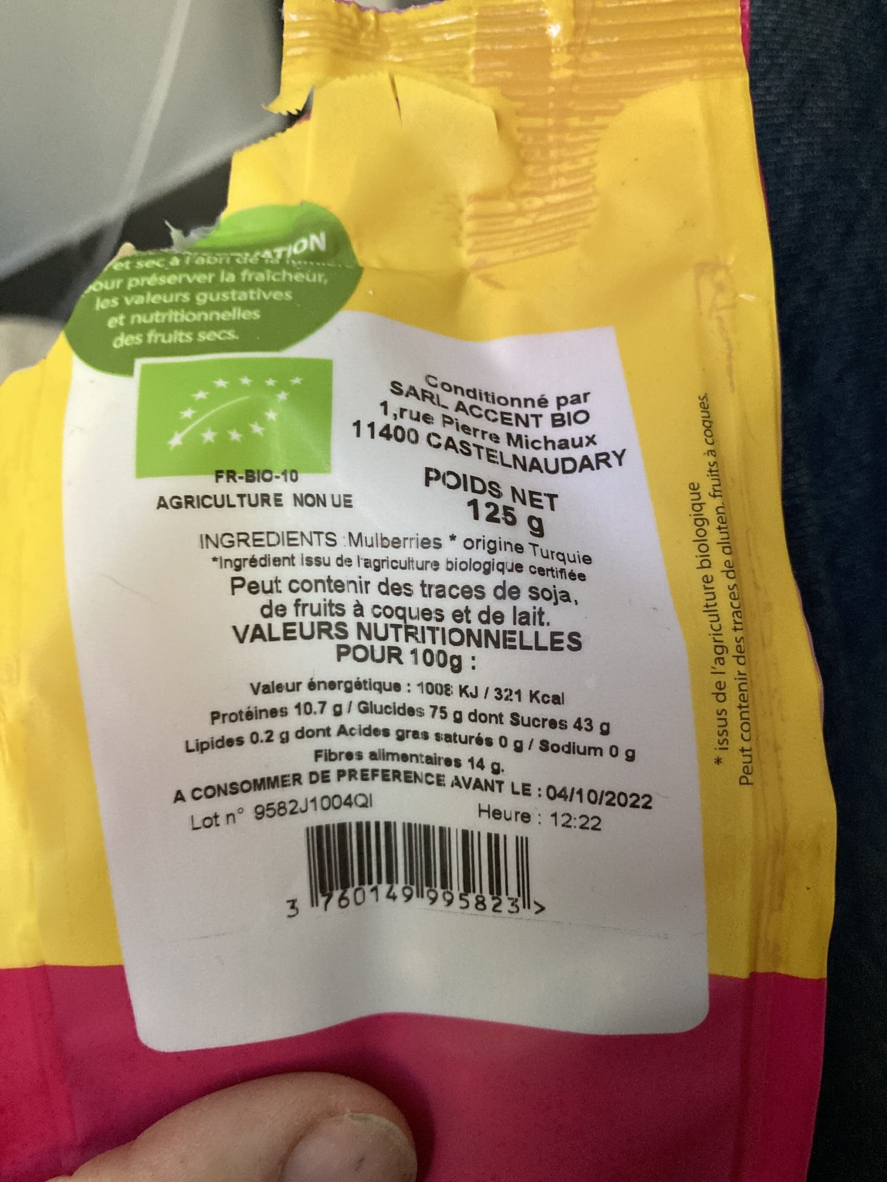Les accents du soleil Mulberries Séchées packshot