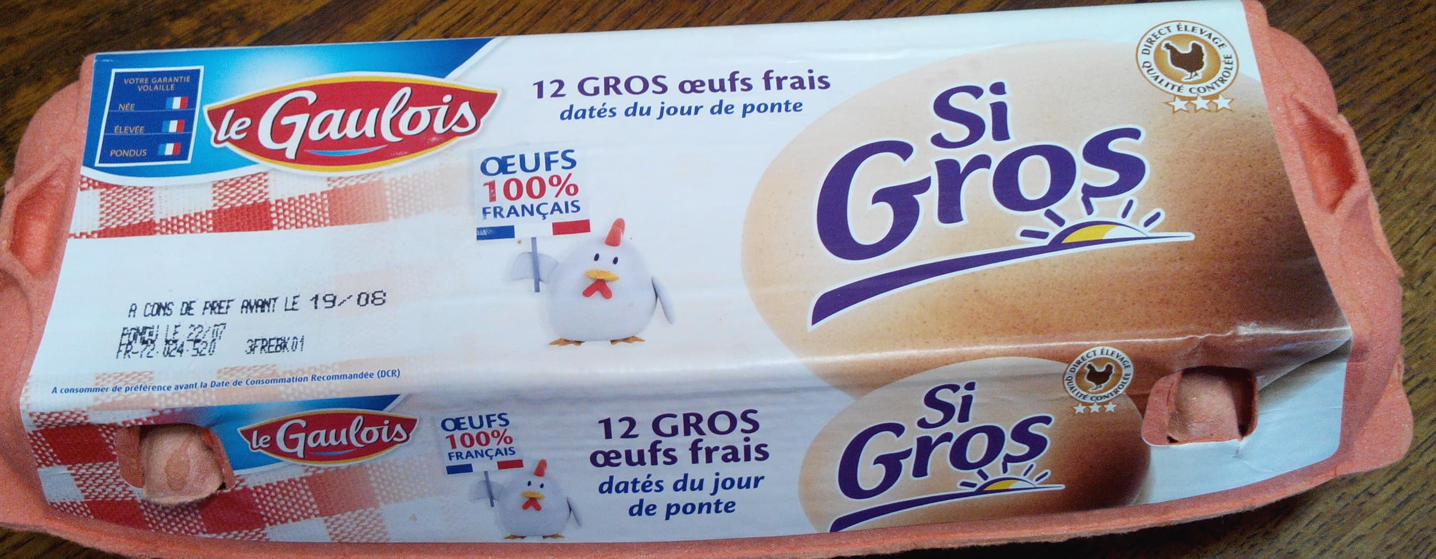 Le Gaulois 12 Gros œufs frais datés du jour de ponte packshot