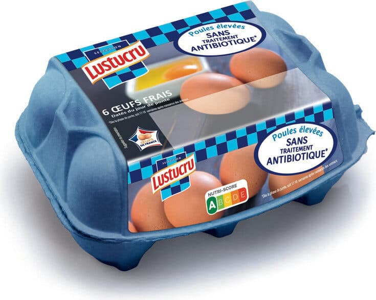Open Food Facts 6 oeufs frais DJP Sans Antibiotique LUSTUCRU packshot