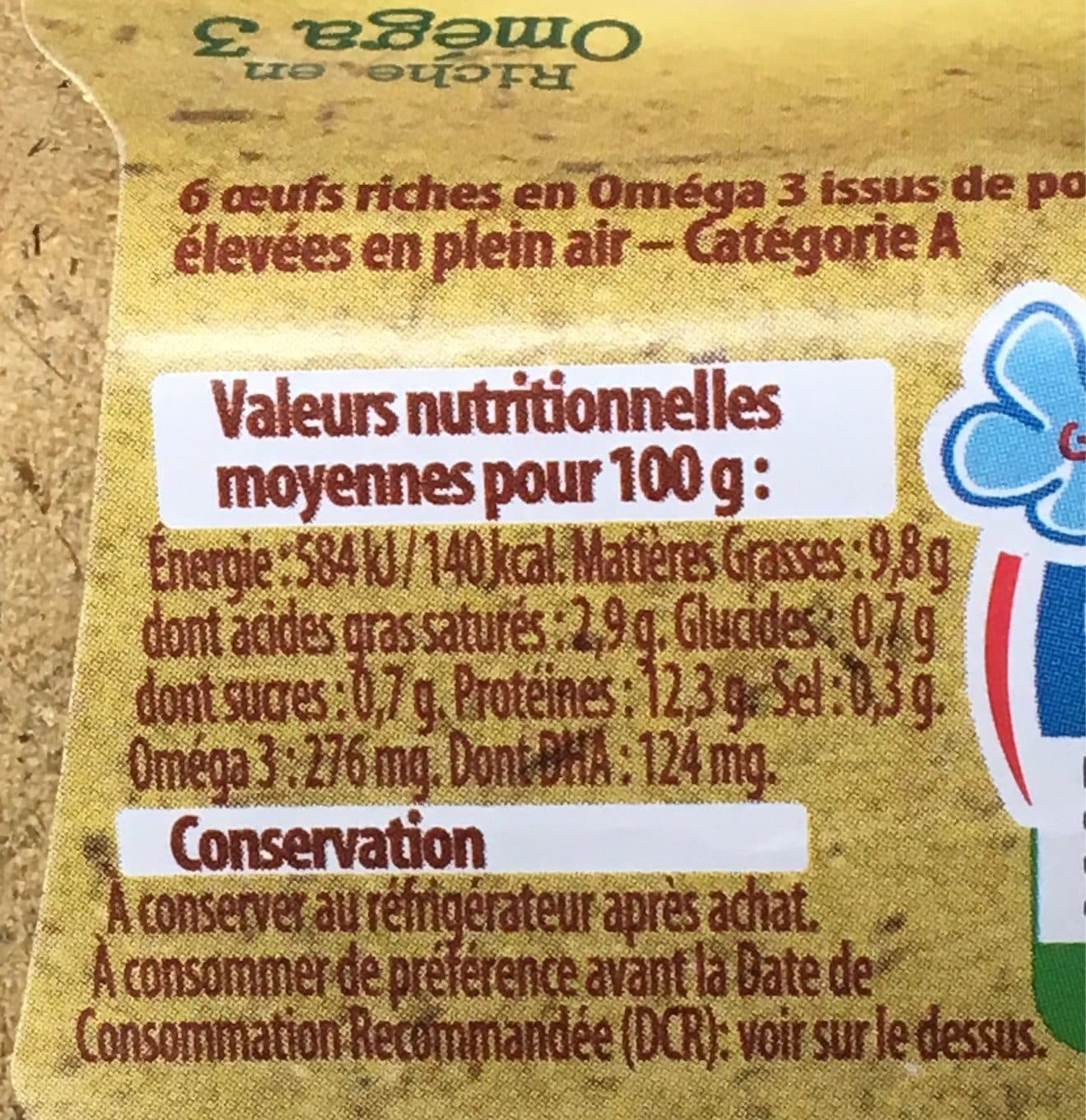 Open Food Facts 6 oeufs de poules elevees en plein air lustucru gros - categorie a - source naturelle d'omega 3 packshot