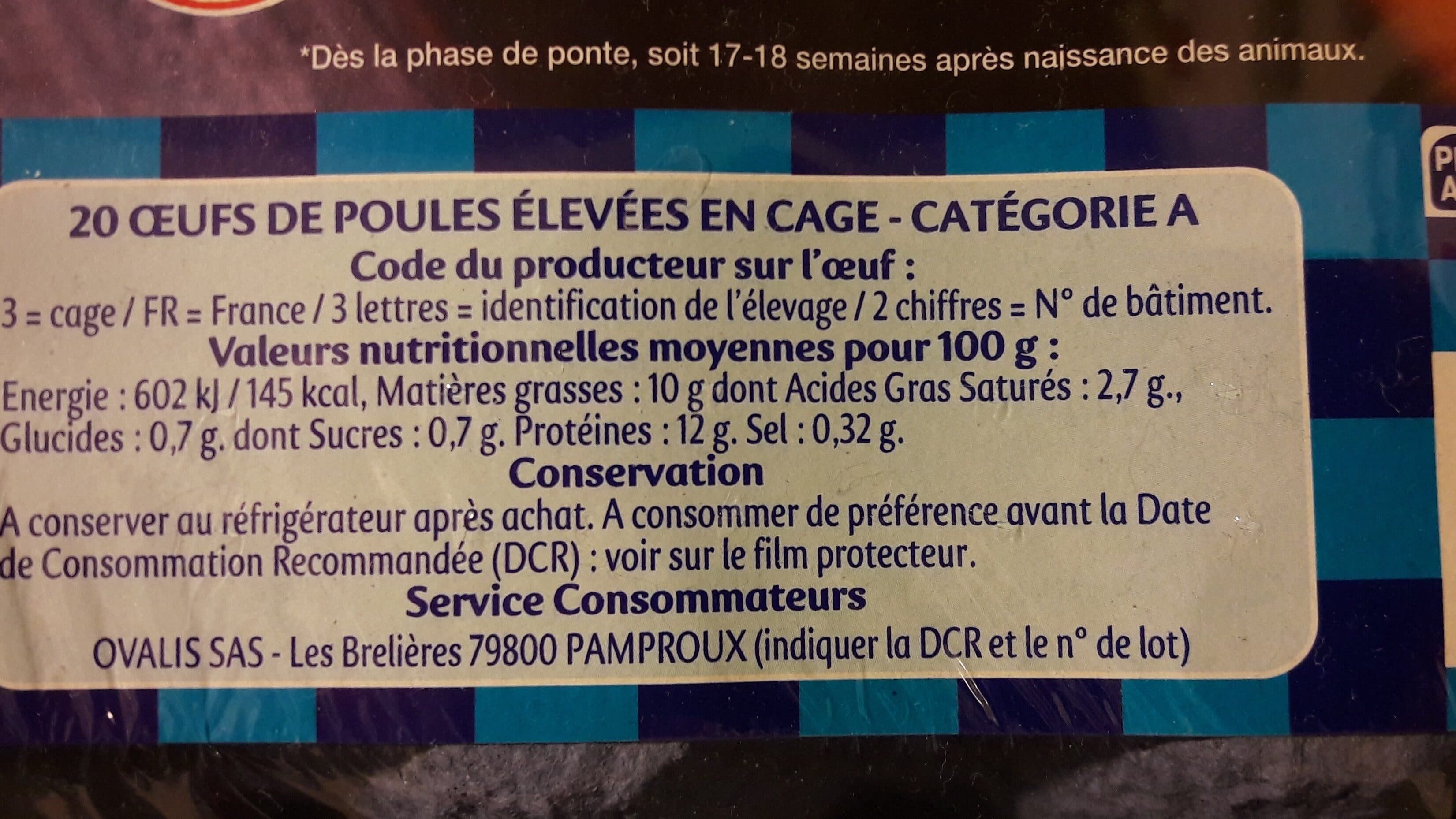 Open Food Facts 20 oeufs frais packshot