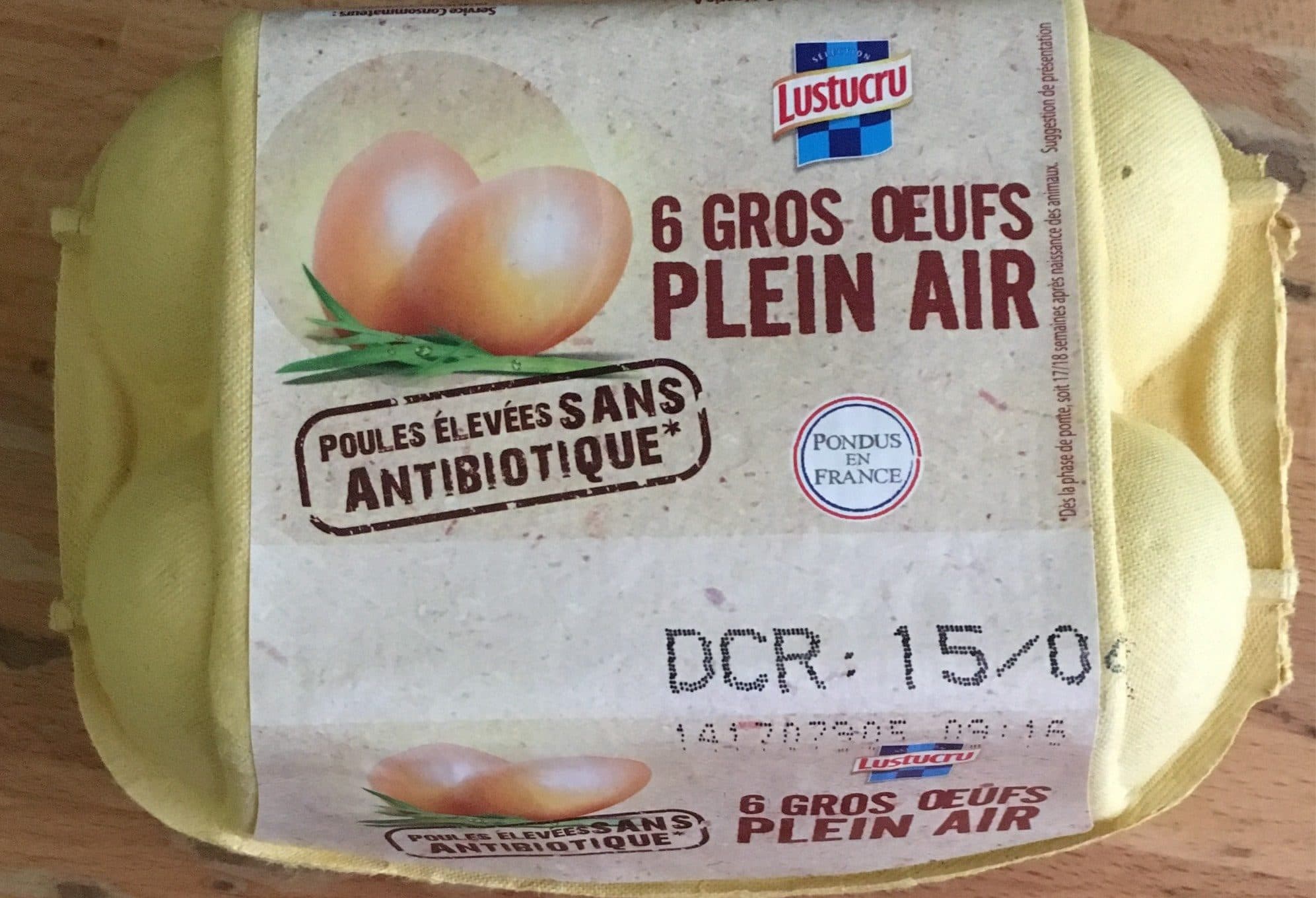 Lustucru 6 gros oeufs plein air packshot
