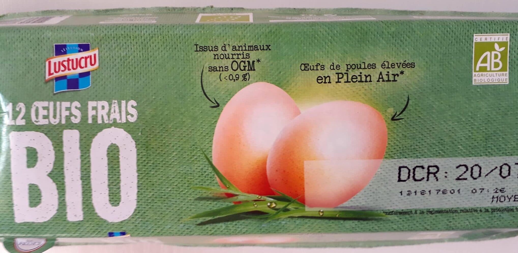 Lustucru Oeufs frais bio packshot