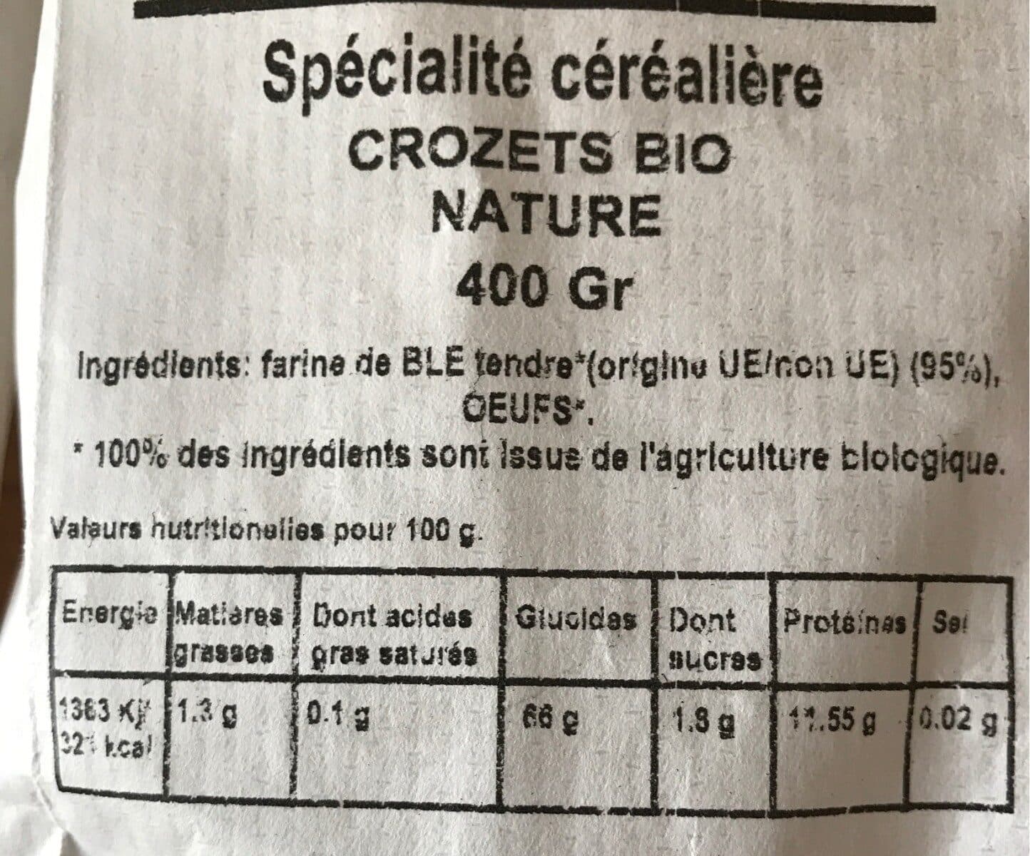 Bio des Alpes Crozets BIO packshot